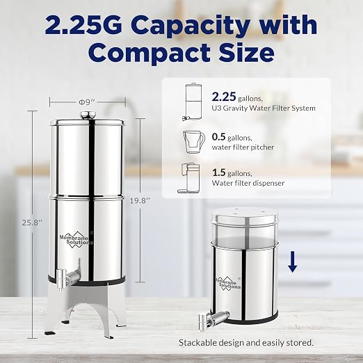 Membrane Solutions UV Countertop Water Filtration System, Stainless Steel 2.25G - Image 7