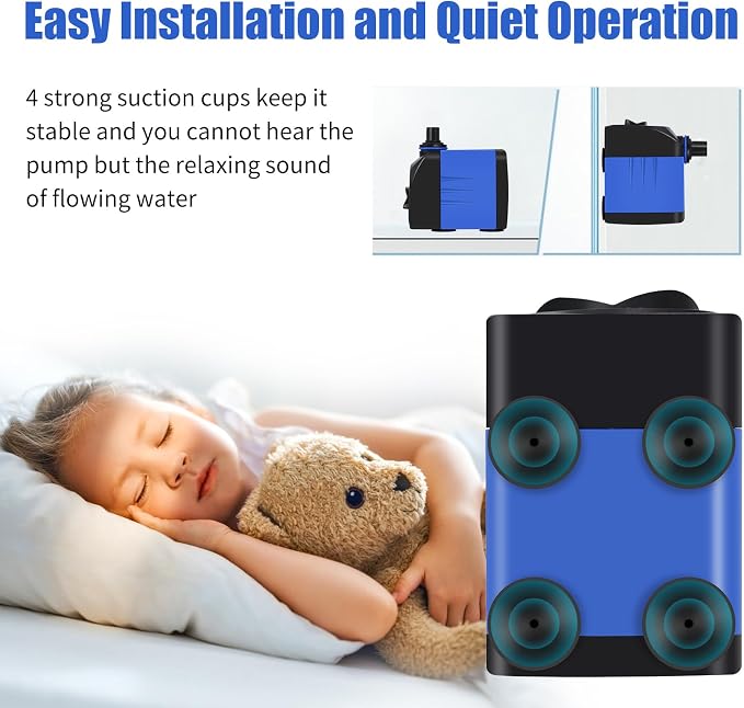 AQUANEAT Small Fountain Pump, 160 GPH Mini Submersible Water Pump - Image 4