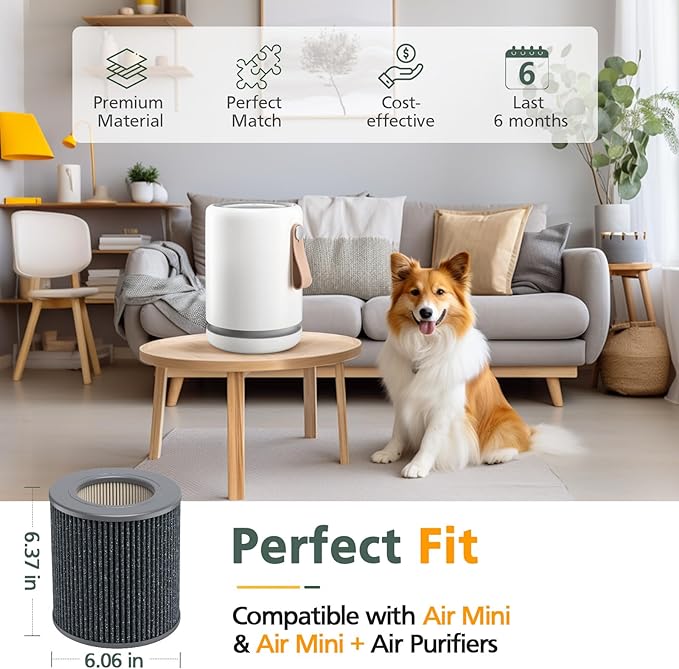 2 Pack Air Mini PECO-HEPA Replacement Filters Compatible - Image 3
