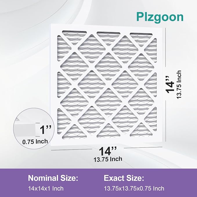 14x14x1 Air Filter MERV 11 MPR 1000 Pleated AC Furnace Filters Replacement - Image 2