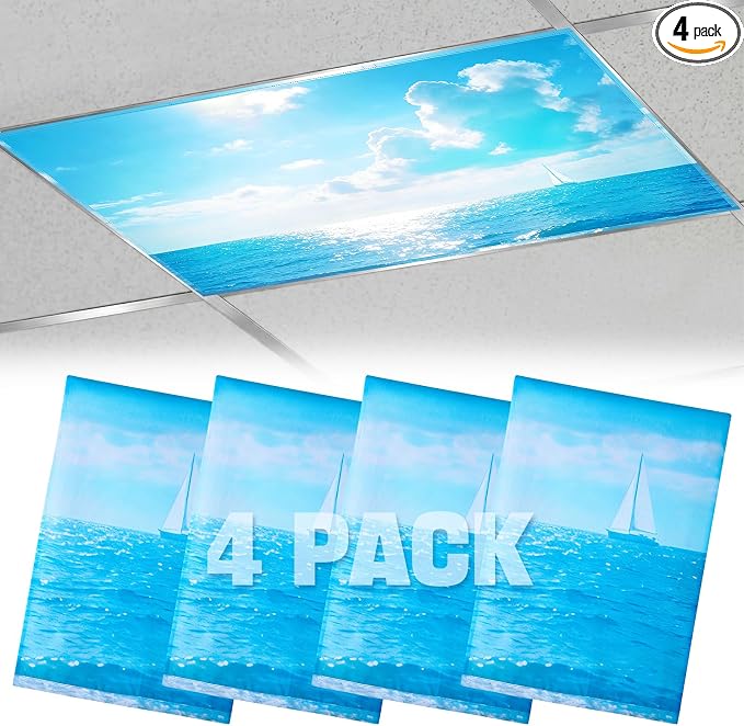 Fluorescent Light Covers with 10 Strong Magnets by Biubee