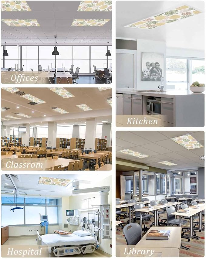 3 Pack Fluorescent Light Cover for Classroom Ceiling Light, Nautical Ocean - Image 5