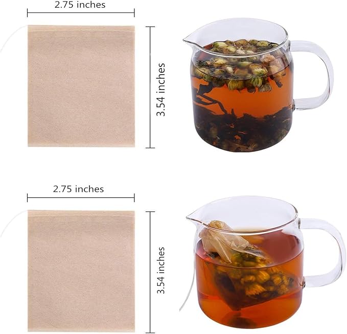 Tea Filter Bags, Tea Bags for Loose Leaf Tea Safe & Natural Material, - Image 2