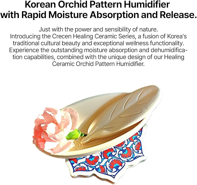 Air Purifying Healing Ceramic-K-Flower Orchid Pattern Humidifier | Relaxation - Image 2