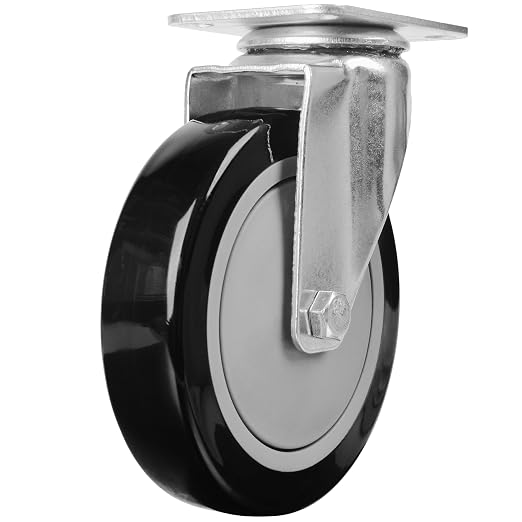 Finnhomy 5 Inch Caster Wheels Set of 4 Heavy Duty Plate Swivel Casters - Image 6