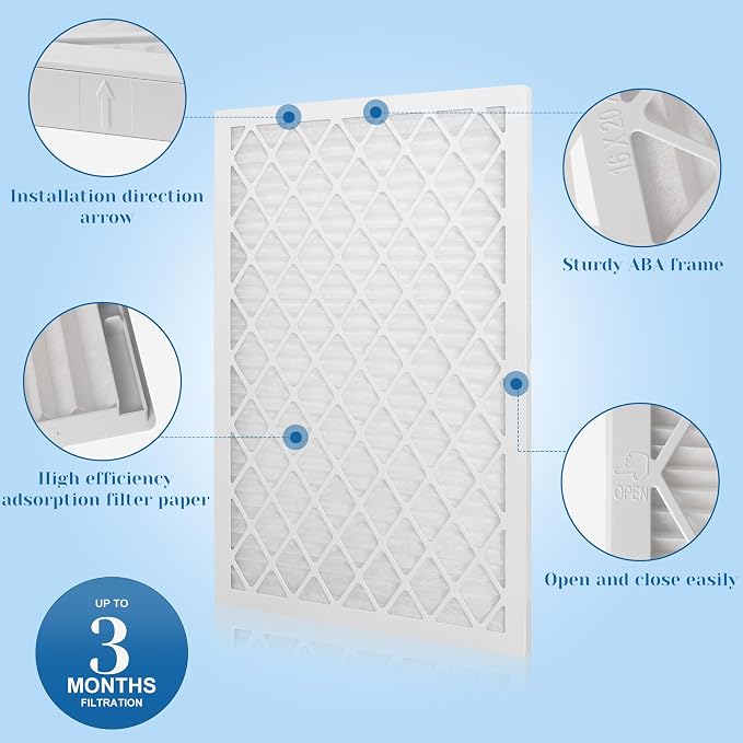 14x14x1 MERV 11 Air Filter, Quality AC/HVAC Furnace Filter，1 Reusable ABS Frame - Image 5