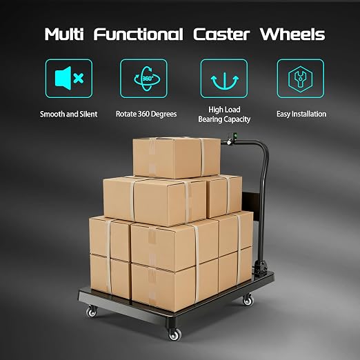 Alise Caster Wheels, Polyurethane Foam No Noise Anti-wear Smooth Plate Castor - Image 5