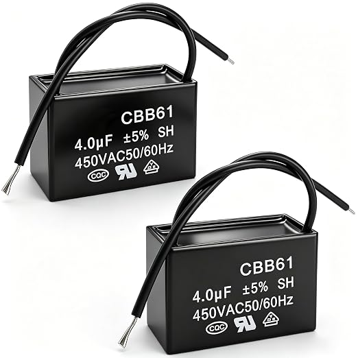 Twidec/2Pcs CBB61 Ceiling Fan Capacitor 450V AC 50/60Hz Run Capacitor 2-Wire by Twidec