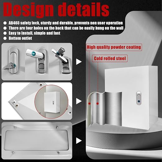 Electrical Box 20 x 16 x 6 Inch Indoor Outdoor Electrical Enclosure Box Steel - Image 5