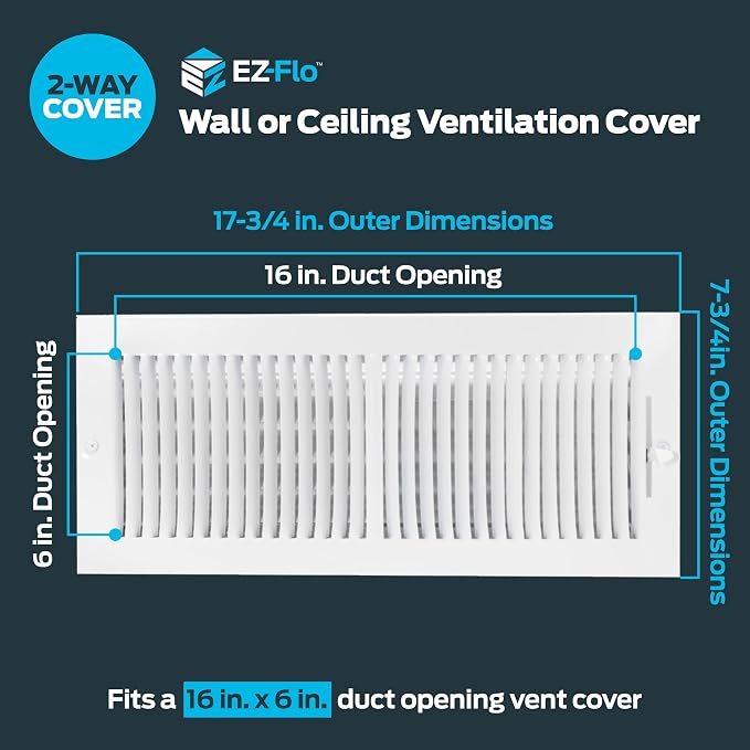 EZ-FLO 16 x 6 Inch Air Vent Cover - Image 2