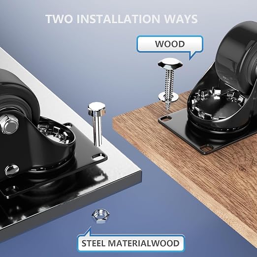 2 Inch Caster Wheels, Casters Set of 4 Heavy Duty - Image 4