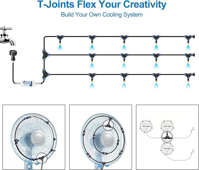 Misters for Outside Patio, Outdoor Water Misting Cooling System w Filter - Image 4