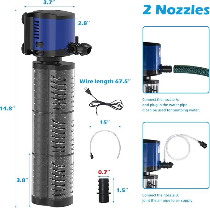 TARARIUM Aquarium Filter Powerful 700GPH - Image 4