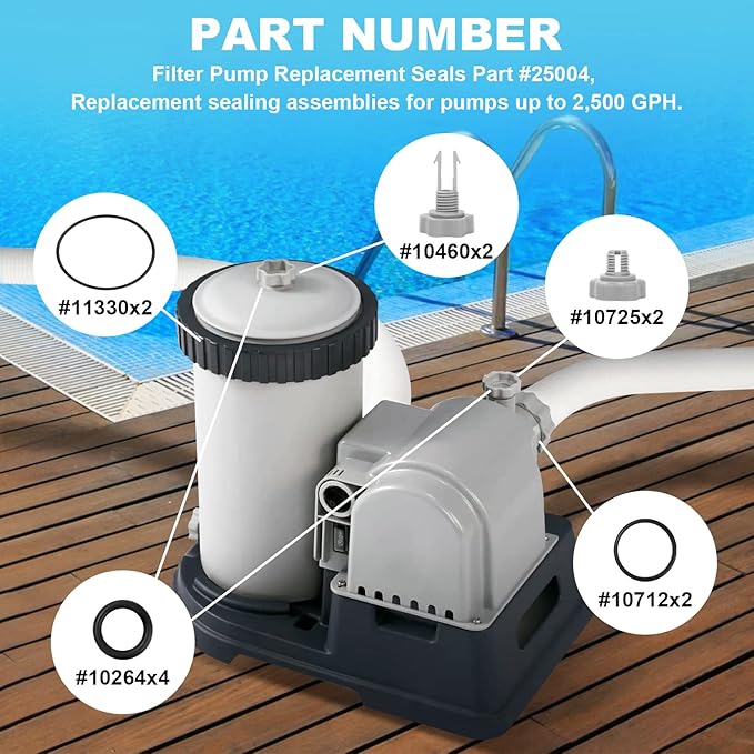25004/2500 Filter Pump Replacement Seals Kit Fits - Image 5