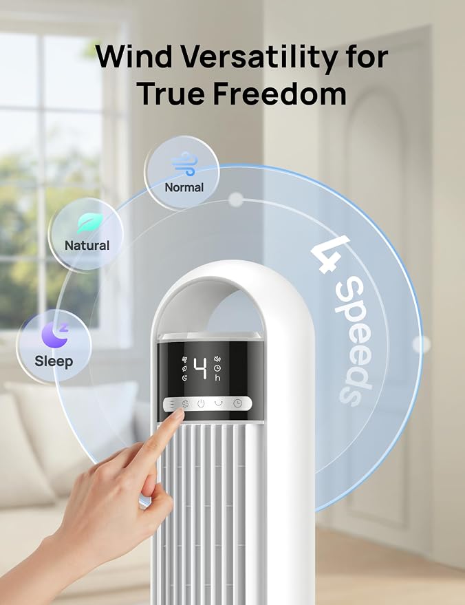 DREO Tower Fan for Bedroom, 90° Oscillating Standing Fans for Room - Image 6