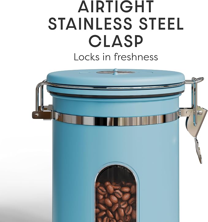 Veken Coffee Canister with Window, Airtight Stainless Steel Kitchen Food - Image 4