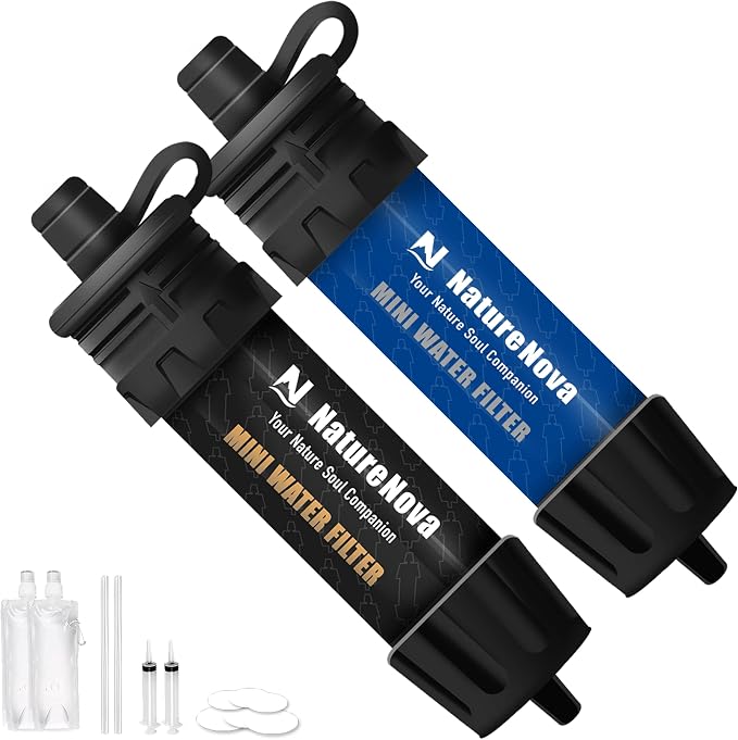 Mini Water Filter NatureNova Portable Emergency Water Filtration System Hiking by NatureNovaProducts