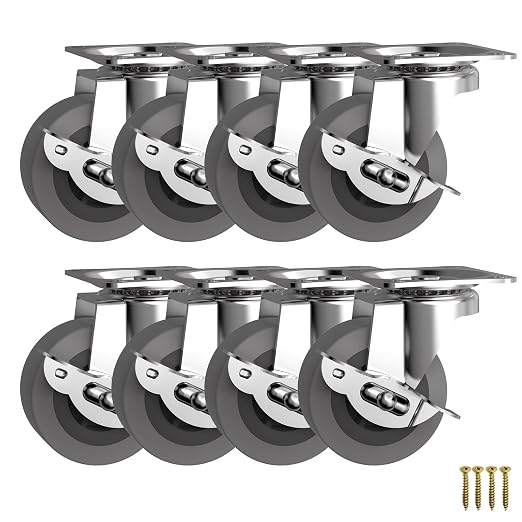 2" Caster Wheels, Casters Set of 8, Heavy Duty Casters by BOSGEOT