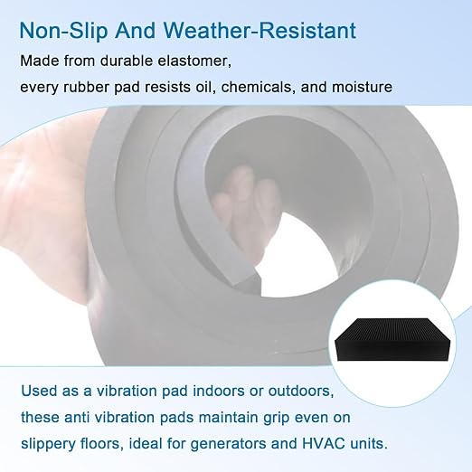 4 Pack 100×100×20mm Thick Anti Vibration Pads and Rubber Pad Combo, Heavy Duty - Image 6