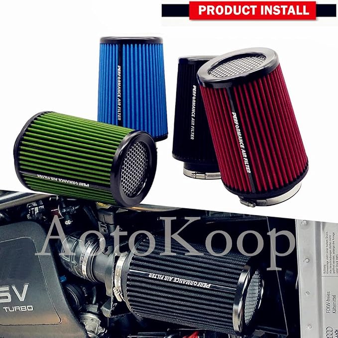 Premium Cone Air Filter, Clamp-on 3" Inlet Mesh Top High Airflow Engine - Image 6
