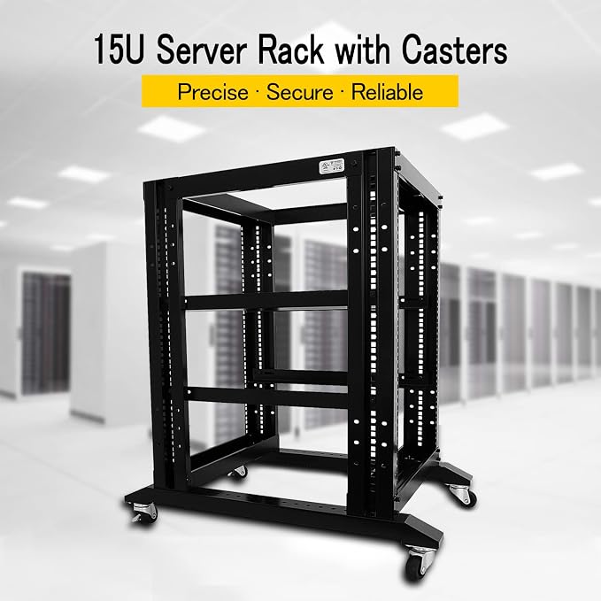 Raising Electronics Server Rack Open Frame Rack 4 Post 19 inch Adjustable - Image 2