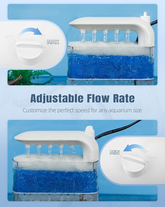 Pawfly 106 GPH 5 W Turtle Tank Filter, Low Water Level Turtle Filter - Image 4
