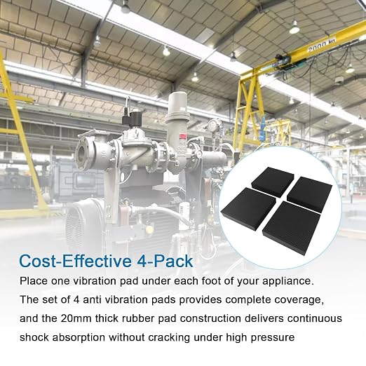 4 Pack 100×100×20mm Thick Anti Vibration Pads and Rubber Pad Combo, Heavy Duty - Image 7