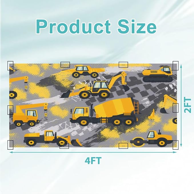 4 Pcs Fluorescent Light Covers for Ceiling Lights Yellow Construction Vehicles - Image 2