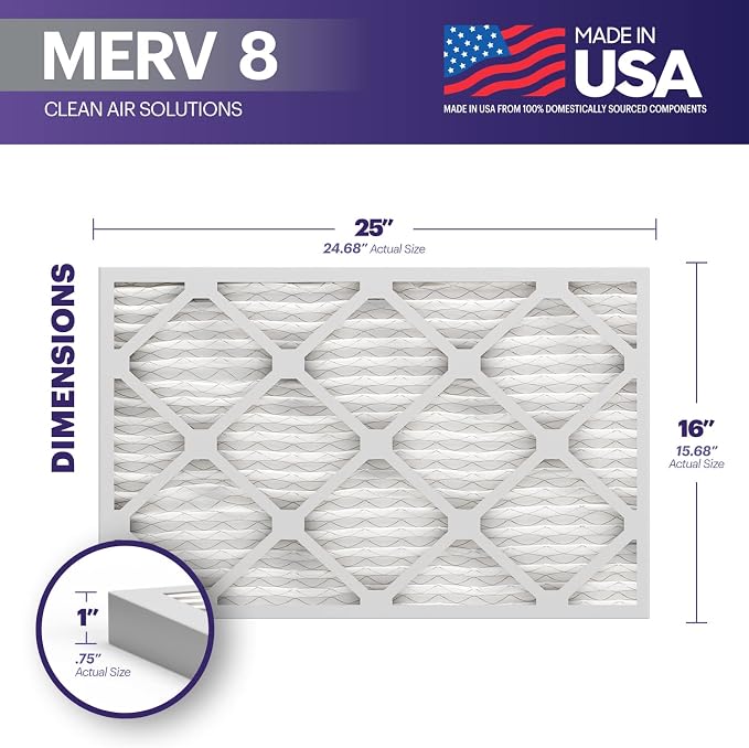 BNX 16x25x1 MERV 8 Air Filter 2 Pack - Image 2