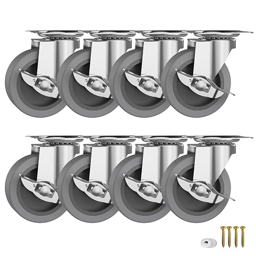 3 Inch Caster Wheels, Casters Set of 4, Heavy Duty Casters by BOSGEOT