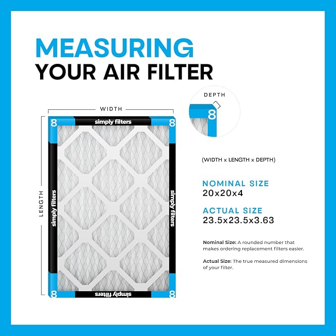 Simply 24x24x4 Air Filter, MERV 8, 6 Pack, Furnace Air Filter - Image 2