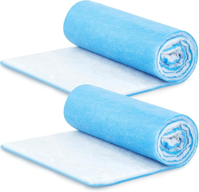 Buryeah 2 Rolls of 120 Inch Air Vent Filters Blue and White, DIY Size Filter by Buryeah