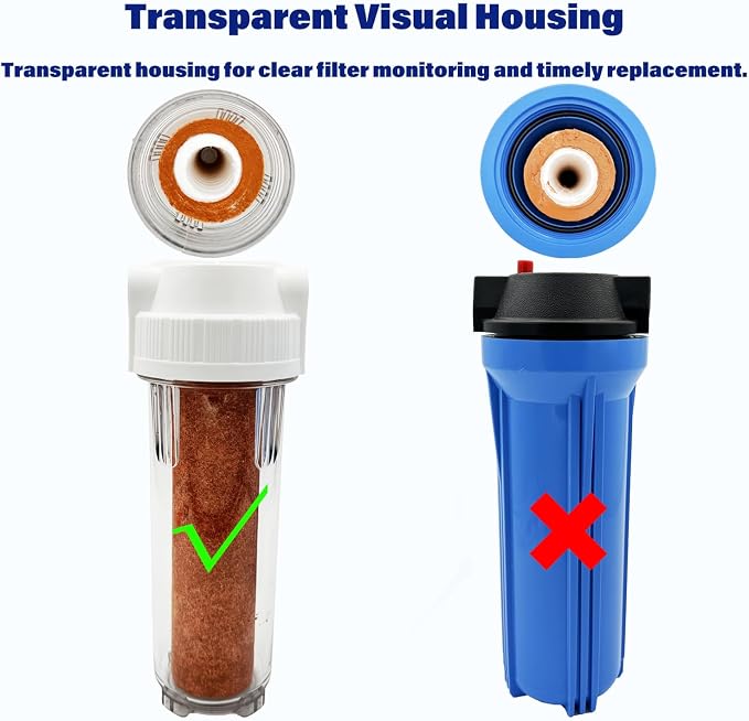 Whole House/RV Water Filter Housing Clear, 3/4" NPT Brass Port, R-Type O-Ring - Image 3