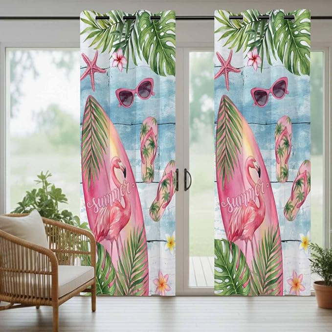 Summer Flamingbirds Outdoor Curtains - Image 6
