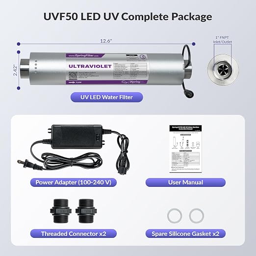 iSpring UVF50 LED UV Water Filter System, Whole House Ultraviolet Water - Image 7