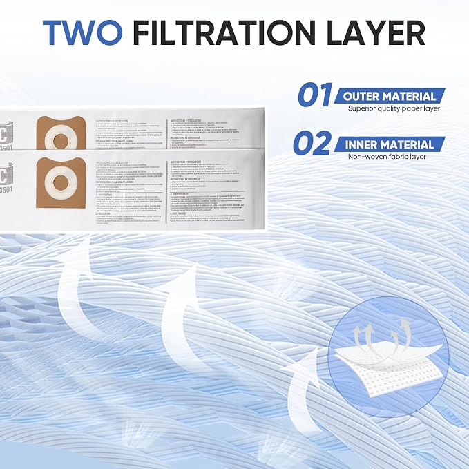 12 Pack 23738 VF3501 Size C Filter Bags Compatible - Image 4