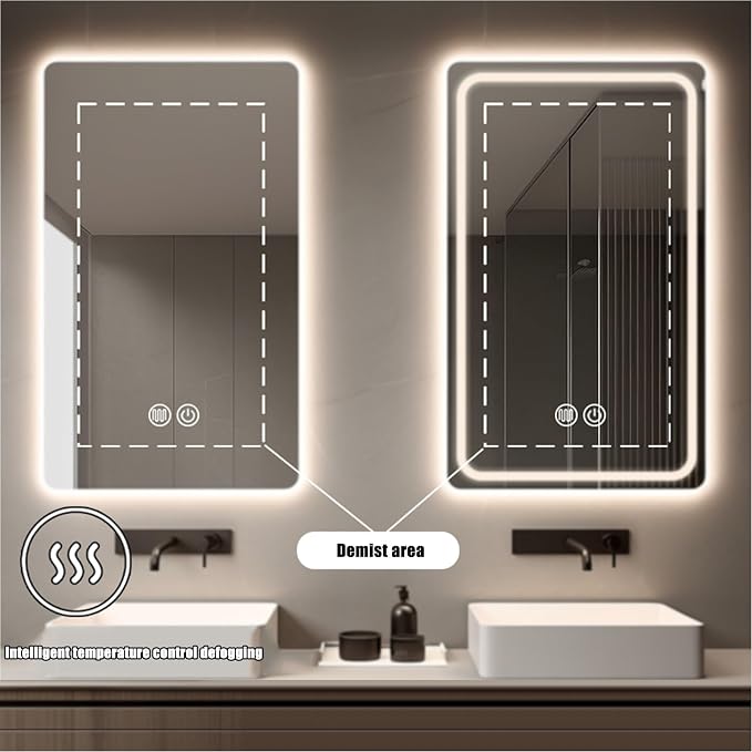 Illuminated 3 Colour LED Bathroom Mirror, Bathroom Light Mirror - Image 2