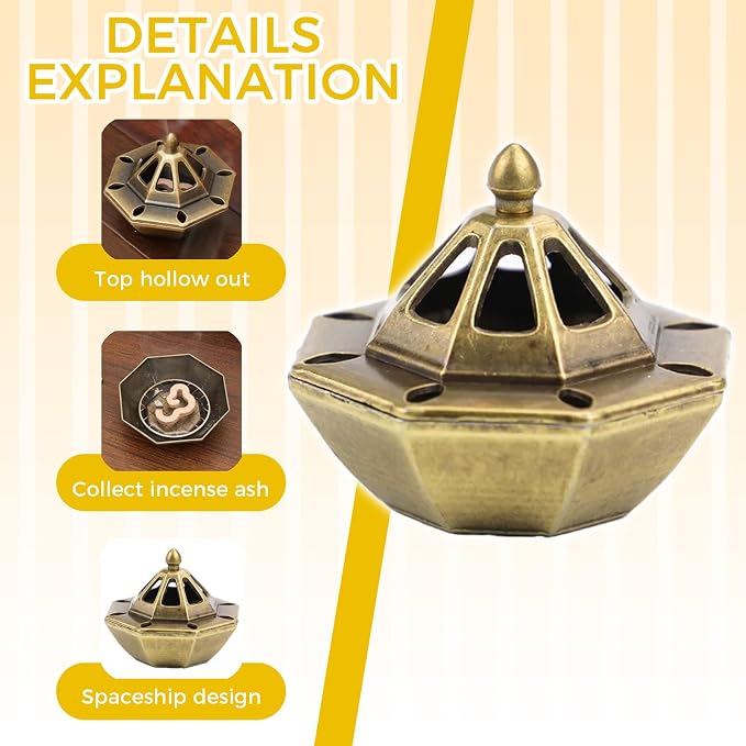 1 PCS Incense Burner Holder for Cones & Sticks, Spaceship Shape Incense Cone - Image 6