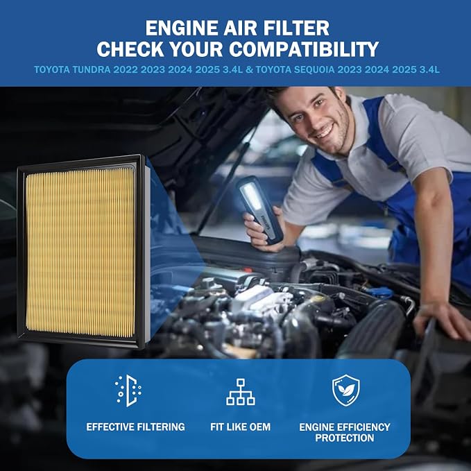 2PCS Engine Air Filter Accessories Compatible - Image 2