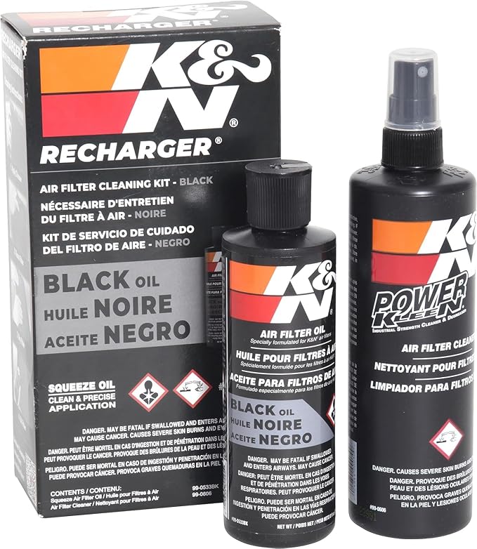 K&N Air Filter Cleaning Kit: Squeeze Bottle Filter Cleaner and Black Oil Kit; by KNEngineeringInc