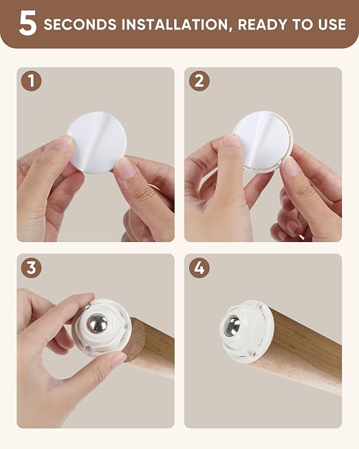 8 Pack Self Adhesive Caster Wheels - Image 7