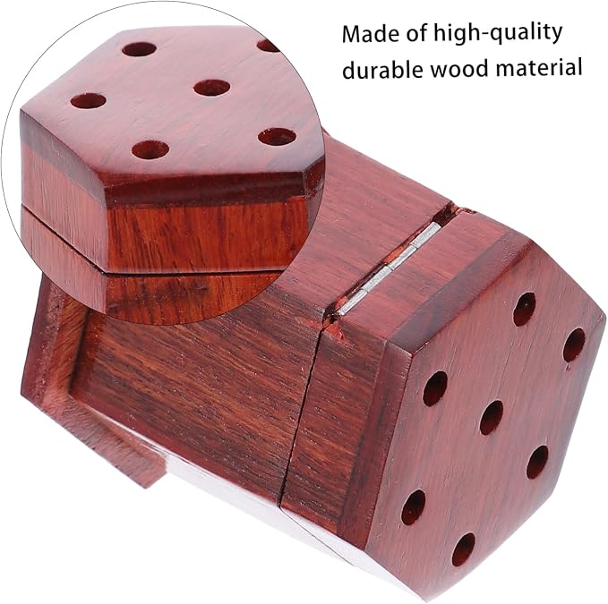 2pcs Hexagonal Wooden Incense Holder Rustic Finish Decorative Burner - Image 2