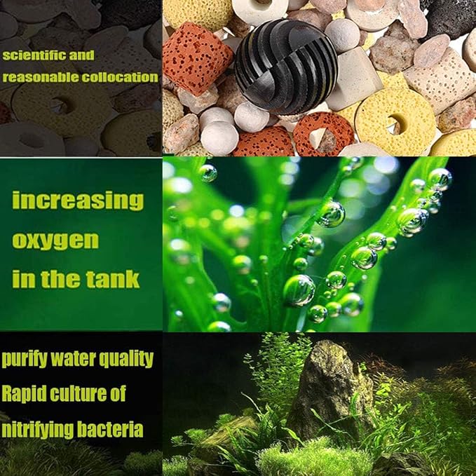 Hamiledyi Aquarium Filter Media 12 in 1 Bio Balls Ceramic Rings Fish Tank Pond - Image 5
