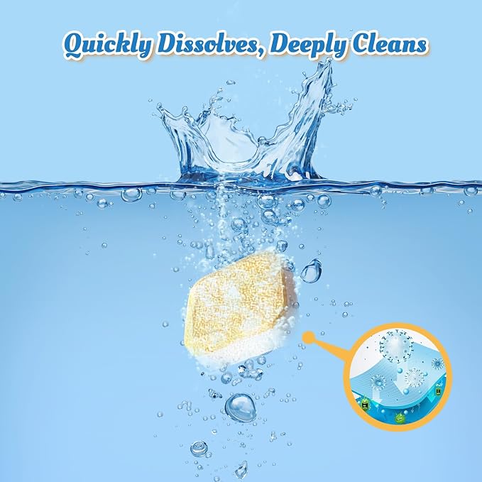 Dishwasher Cleaner Tablets Deodorizer Pods-24 Pack Deep Cleaning Dish Washer - Image 2