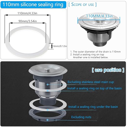 4PCS 110mm Silicone Sealing Gaskets - Image 2