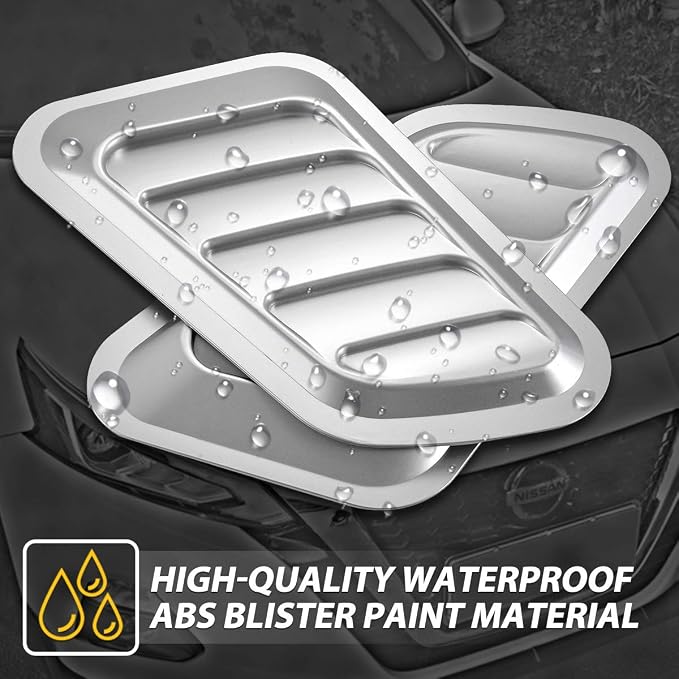 KaTur 1 Pair Universal Car ABS Decorative Air Flow Intake Scoop Turbo Bonnet - Image 3