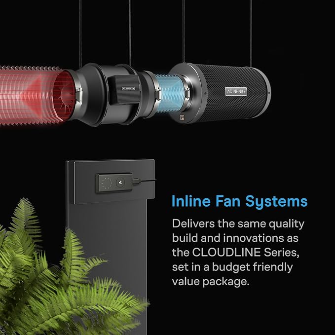 AC Infinity Air Filtration Kit 4”, CLOUDLINE LITE Inline Fan and Carbon Filter - Image 2