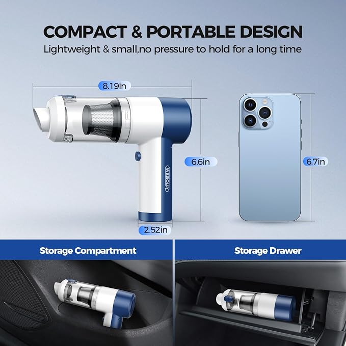 Handheld Vacuum Cordless, 16000PA High Power Car Vacuum - Image 7