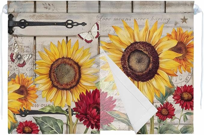 Red Yellow Sunflowers Magnetic Double Layer Car Window Shades, Side Window by Unknown