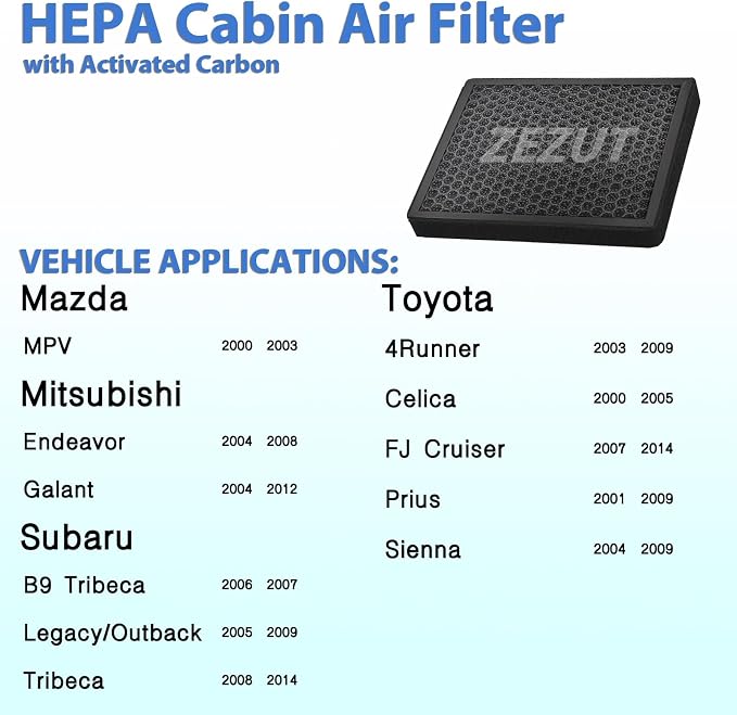Cabin Air Filter, for Toyota Prius 2001–2009, Sienna LE 2004–2009, 4Runner - Image 2
